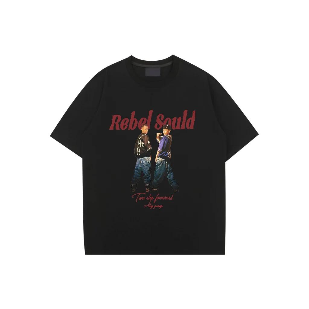 

Уличный хип-хоп Принты Мужская 100% Хлопковая Одежда Креативность Оверсайз Футболка с Коротким Рукавом Уличная Культура Топы Мужская Футболка Рэп 2024 Новинка XXXXXL чёрный