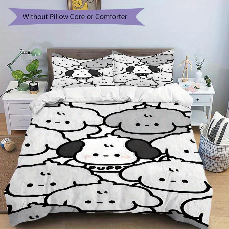 3pcs Cute Puppy Print Bedding Set, Breathable and Soft, Suitable for All Seasons, Ideal for Home Use, Suitable for Bedroom Decor yy250821236