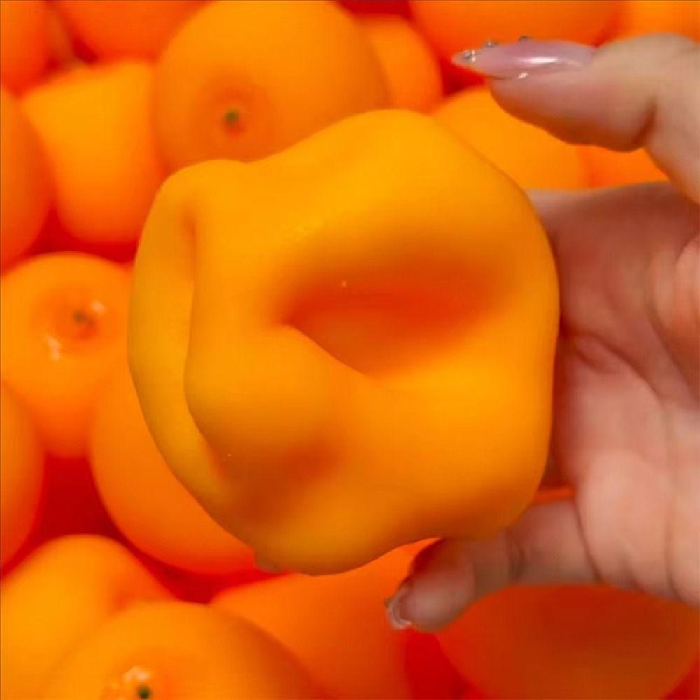 Moldable Squishy Crunchy Handmade Blocks Filled Fidget Creative Orange Squeeze Toy Xmas Gift