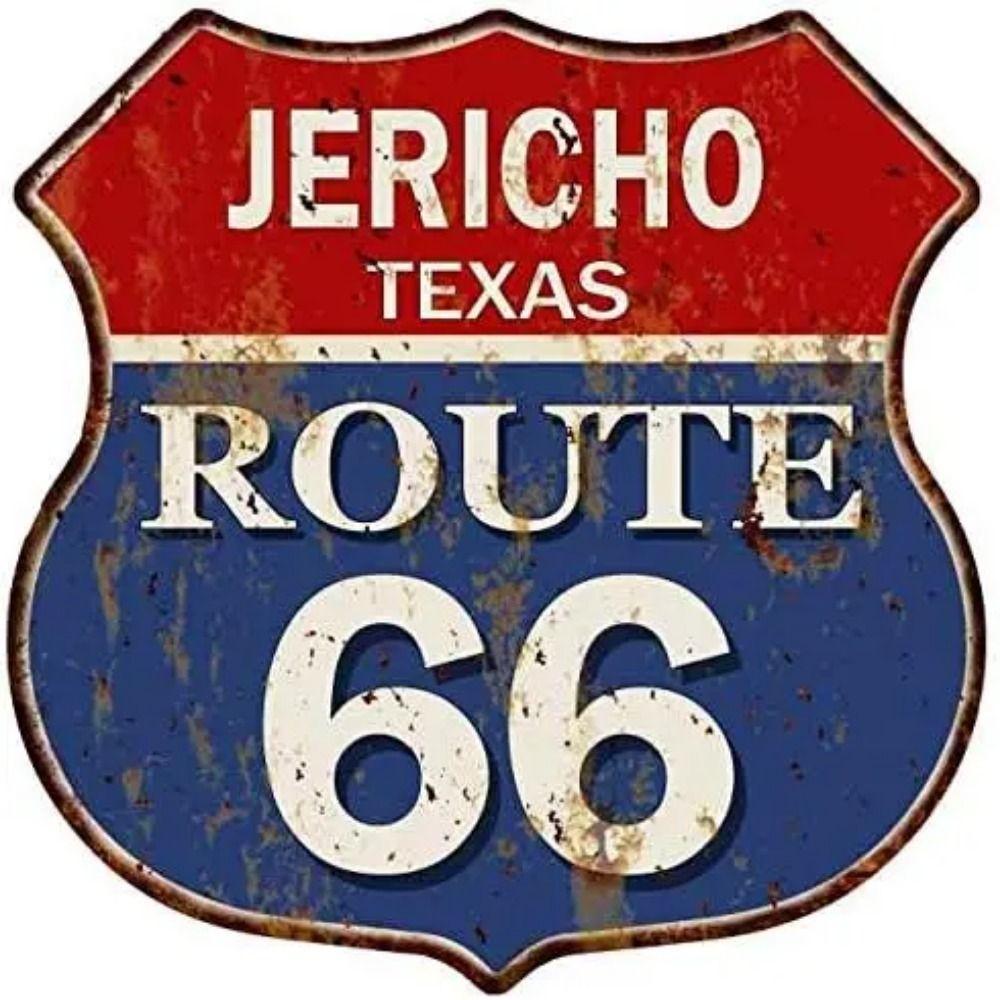 Vintage Route 66 Square Metal Tin Sign Garage Home Bar Decor 20x20cm