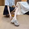 Thick-soled Heightening 8CM Sandals Women's 2025 Summer New Light Luxury Casual Versatile Sandals Breathable Women's Shoes Muffin Shoes