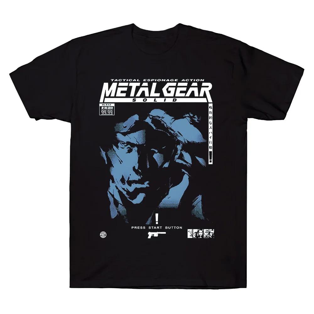 

2026 Унисекс Футболка Metal Gear Solid Винтажная с коротким рукавом с круглым вырезом Хлопковые футболки Харадзюку Удобная Повседневная Свободная Одежда с коротким рукавом 4XL