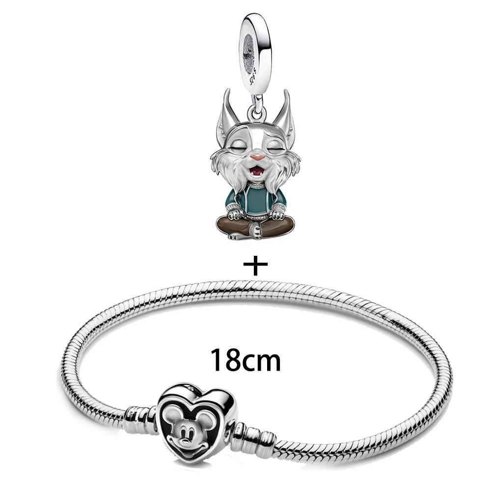

DSN creative pendant S925 Silver dangle Charms Disney Zootopia Lynxley Pendant Women Luxury Jewelry Accessories Gift синій