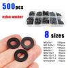 500Pcs Seals O Ring Assortment Kit Plane Spacer 8 Sizes Insulation Gasket Ring New Nylon Washer