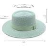 20 Color Summer Beach Sun Hats For Women Man Foldable Round Flat Top Big Brim Straw Hat Solid Color Outdoor Holiday Visor Caps