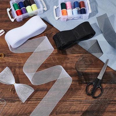 50 Yardas Red de Espina de Pescado de Poliéster Adorno Moldeador para Faldas de Baile Vestidos Accesorios de Costura Accesorios para Faldas