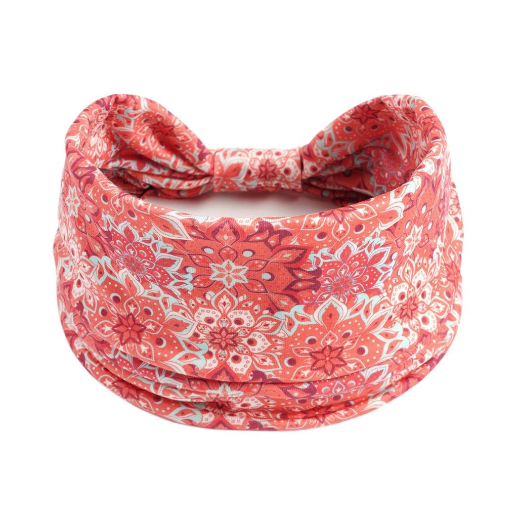 Bohemian Retro Print Yoga Headband: Wide African-Inspired Headscarf for Women