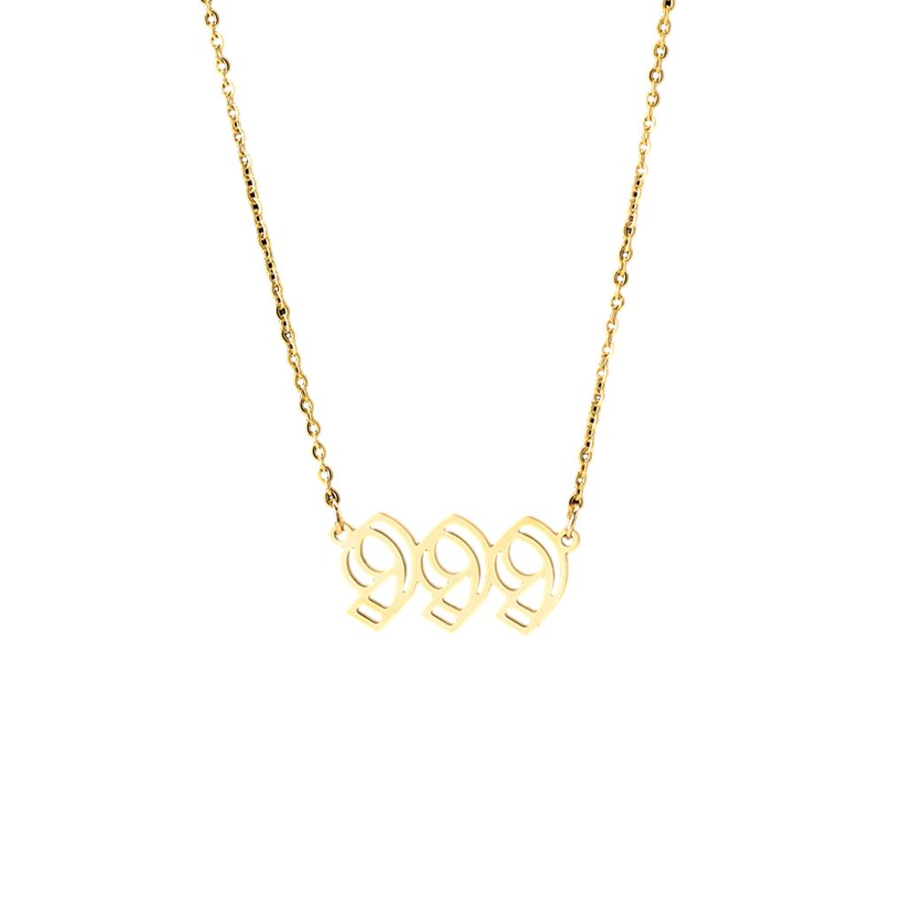 

Fashionable And Versatile Stainless Steel Necklace For Stylish Look Exquisite Pendant Chain Number Necklace Necklaces, 888 Gold