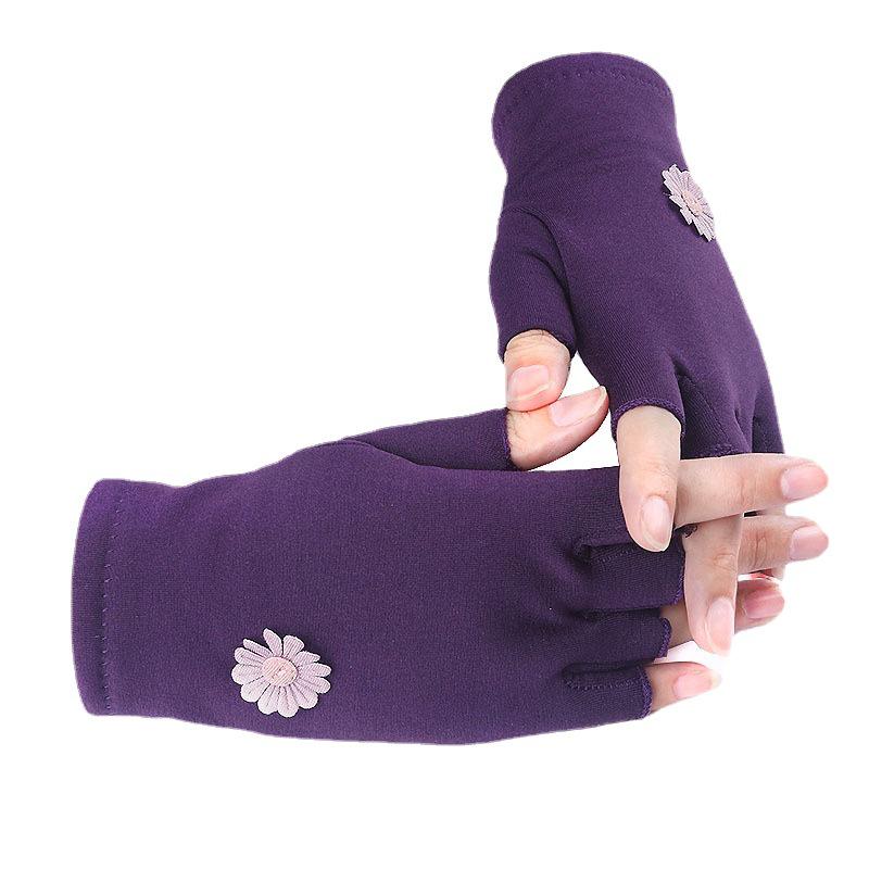 Women's Fleece Fingerless Gloves: Korean Style, Warm for Autumn & Winter, Elastic, Perfect for Driving, Cycling, and Dancing.