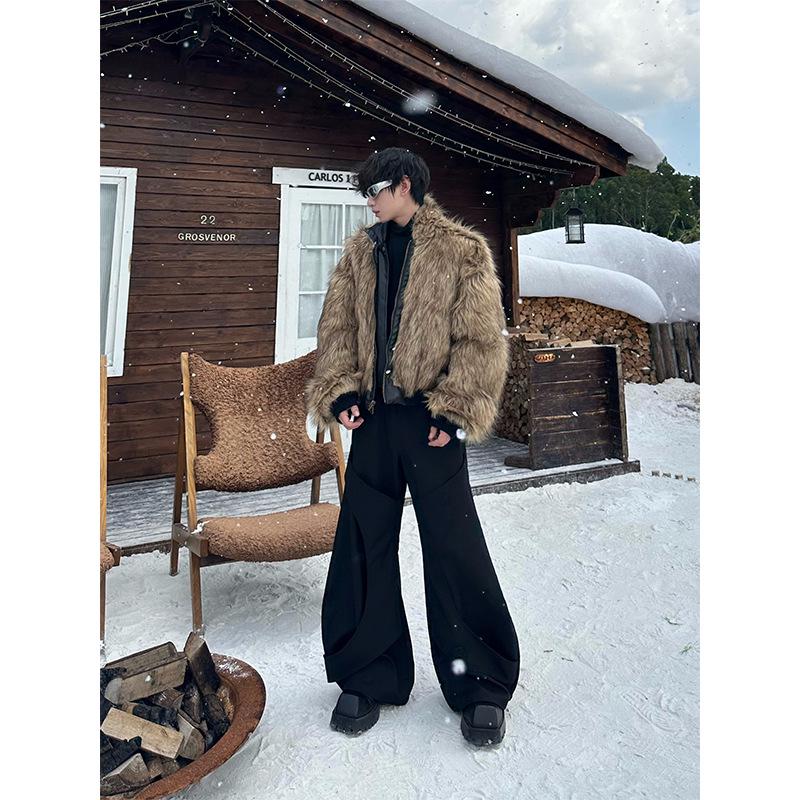 Men's Premium Double-Sided Leather-Fur Winter Jacket with Velvet Lining