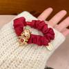Zinc Zinc Alloy Zodiac Horse Hair Rope Wrinkle Chinese Children Hair Band Red Hair Scrunchies  Kids