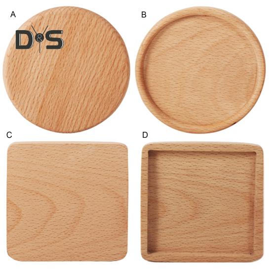Cup Coaster Non Slip Versatile Wooden Beverage Drinking Coffee Coaster Kitchen Supply