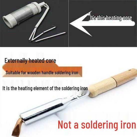 

Durable High-Power Electric Soldering Iron Set with Wooden Handle and Purple Copper Tip for Electronics Repair