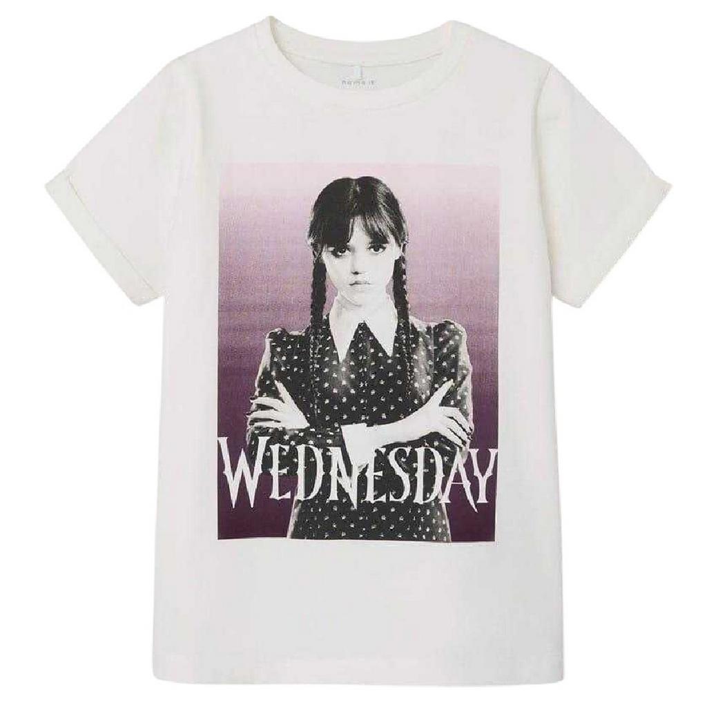 Name It Mädchen Wednesday Rundhals-T-Shirt