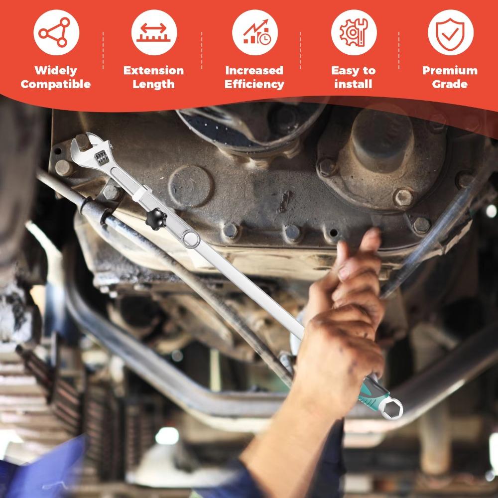 Chrome Vanadium Steel Open End Wrench Cheater Bar 40/50cm Torque Amplifier Device  Hard To Reach