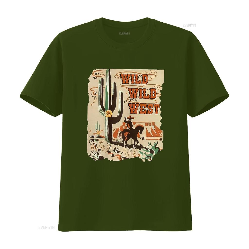 Wild West Western Life Southwest Desert Vibes Cactus Womens T Shirt vintage Washed Unisex Versatile designer clothes Casual