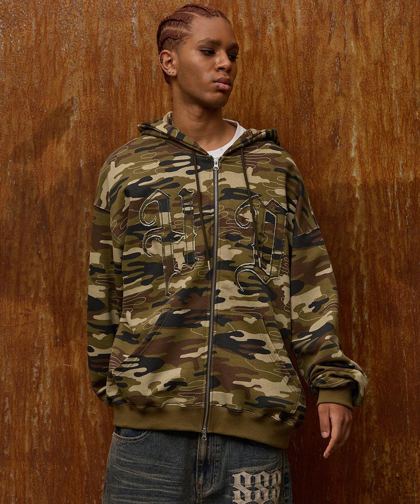 Hoodhood Hd Applikation Reißverschluss Hoodie Camo