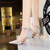 Fashion Women Pointed Toe Silver Comfort High Heel Pumps  Cute Sweet Back Bow Golden Wedding Shoes Bridal Designer Fashion Sandals