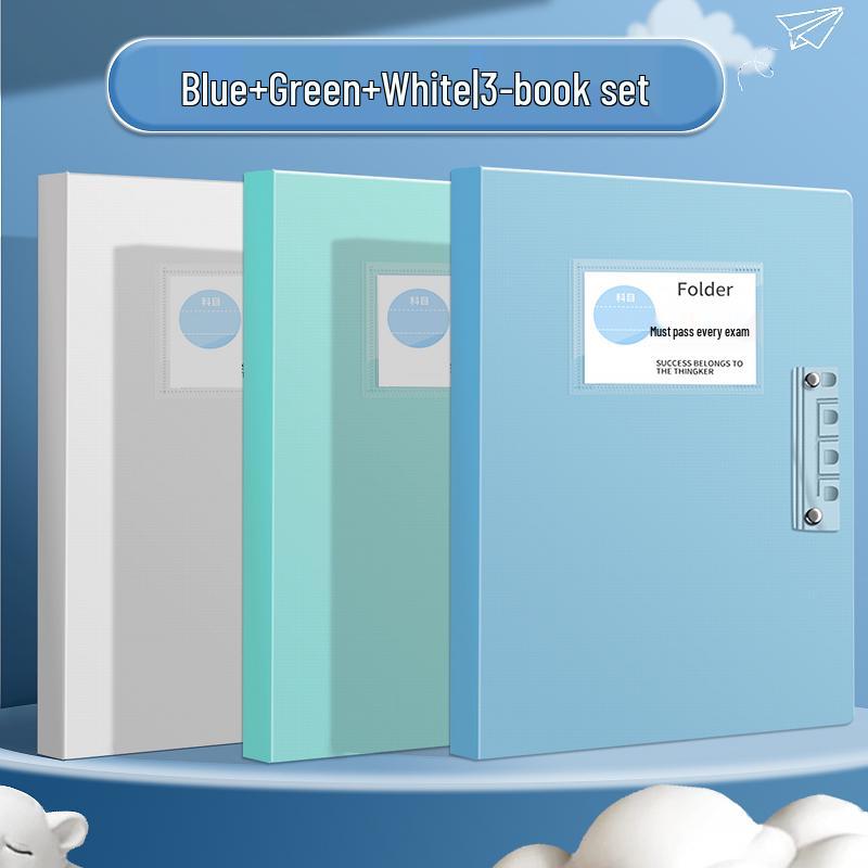 Exam Organizer Folder: Student Test Paper Data Book with Clipboard Loose-leaf for Elementary and Middle School
