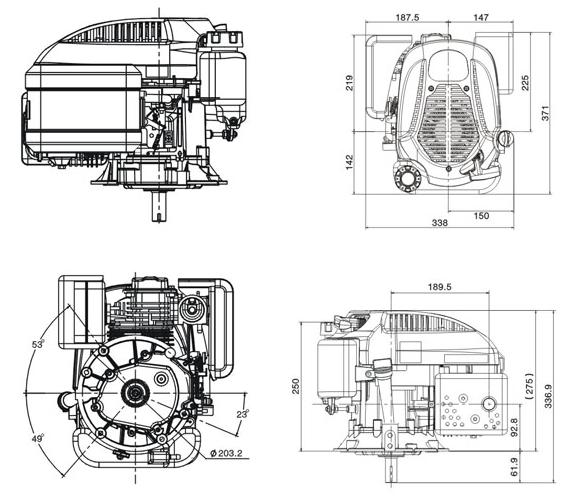 Loncin LC1P65FE-B Rasenmähermotor, Welle 22,2x62 mm, 4 PS