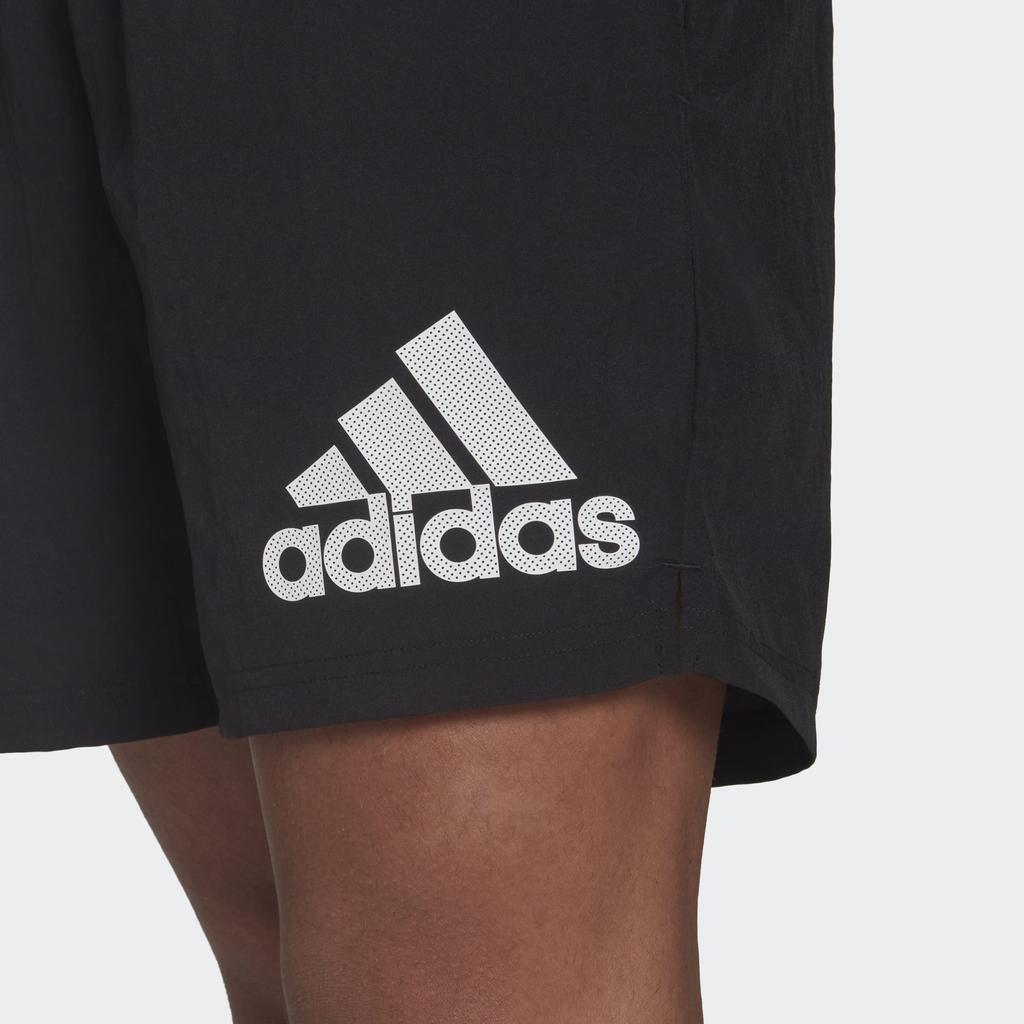 Adidas Logo Print Running Shorts Men Bottoms Black H59883