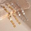 New Unique Metal Five-Pointed Star Tassel Earrings for Women Korean Style Personality Drop Earrings Charm Jewelry Accessories