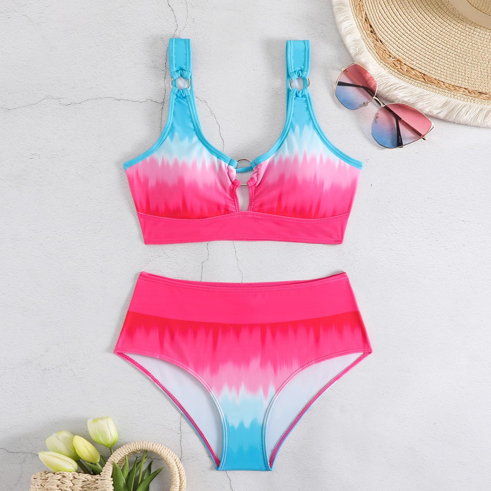 

Женский раздельный модный сексуальный купальник-бикини с принтом и подкладкой для груди без стальных скобок S