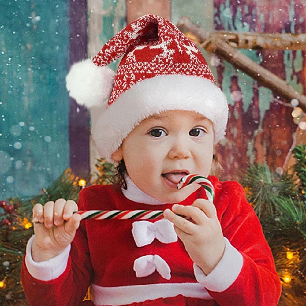 Elk Christmas Hat Snowflake Knitted Beanie Hat Leisure Santa Claus Hat Party