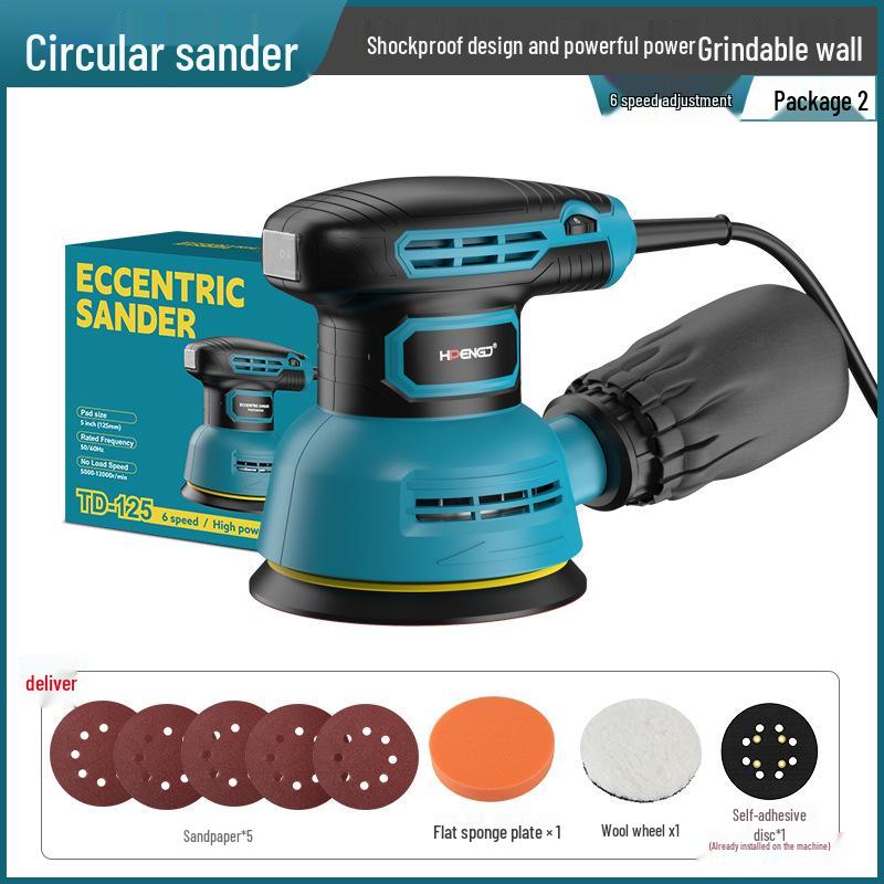 Șlefuitor Eccentric Electric cu Hârtie abrazivă de 5 inch pentru prelucrarea lemnului și lustruirea mobilei