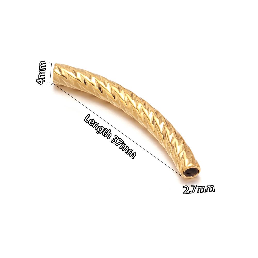 10pcs Stainless Steel Connectors Curved Tube for Jewelry Making Gold Color Straight Beads Bracelet Necklace DIY Jewelry Finding