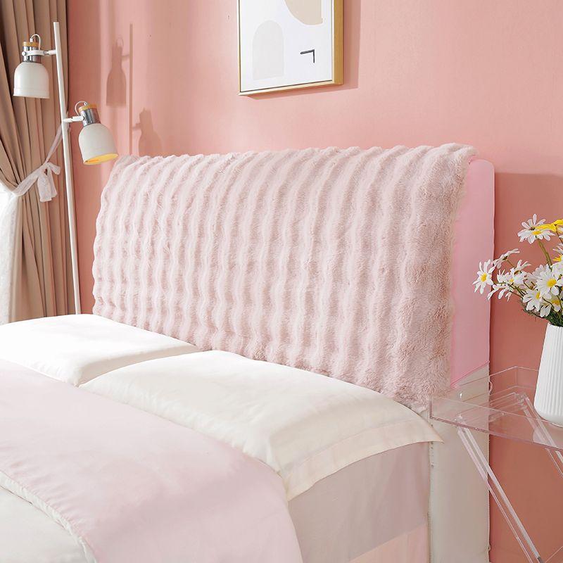 

Утолщенный плюшевый чехол для изголовья кровати, однотонный мягкий искусственный мех, эластичный чехол для изголовья кровати, пылезащитный чехол для спинки кровати W120 x H70cm