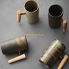 Vintage Ceramic Coffee Cup 220ml Tea Water Cup Porcelain Coffee Mug Handmade Tea Coffee Cup Handle Birthday Gift D57B