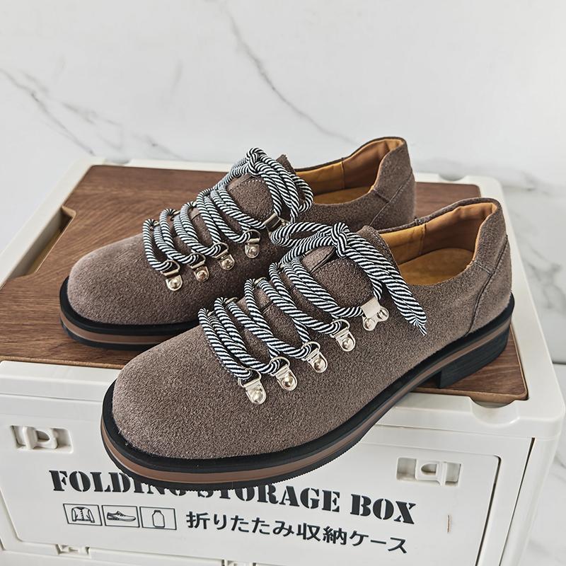 

Designer Personalized Niche Trendy Men s Casual Leather Shoes Suede Leather Mens British Style Comfortable Fashion Derby Shoes 38 серый