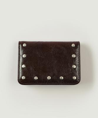 Andl Cracked Stud Card Wallet - Brown