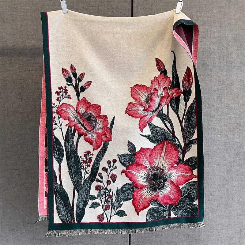 Autumn and Winter Travel Warm Cashmere Shawl Scarf Fashion Women Luxury Print Pashmina Blanket Wraps Female Poncho Bufanda