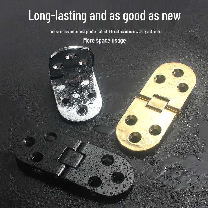 Zinc Alloy 180° Flip-Up Folding Hinge for Invisible Half-Round Countertop or Dining Table Cabinet.