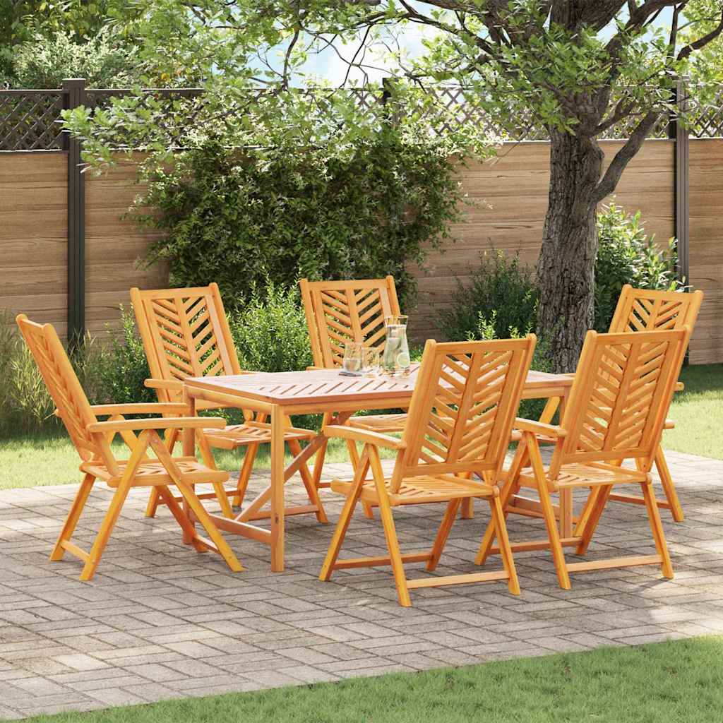 vidaXL Garden Dining Set 7 pcs Brown Solid Acacia Wood