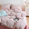 Luxury 100% Cotton Yarn-Dyed 3-Piece Duvet Cover Set (1 Duvet Cover + 2 Pillowcases), Pre-Washed,Stripe Design, Bedding Set