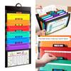 6 Pocket File Bag Expandable Letter Size File Organiser Sorting Case High Capacity Folding Document Organiser  for Offic