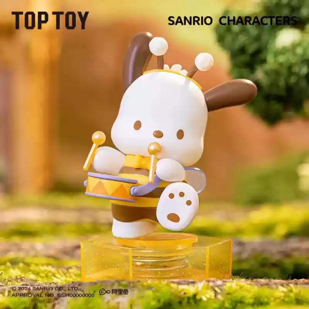 MINISO Sanrio Série Včelí Koncert Slepý Box Dekorativní Anime Figurka Hračky Panenka Cinnamoroll Kuromi Dárek k Narozeninám