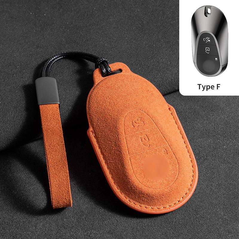 Interior Mouldings Suede Car Key Case Cover Protector Shell For Mercedes Benz C CLE E GLC S Class W206 X254 W214 W223 Remote Fob