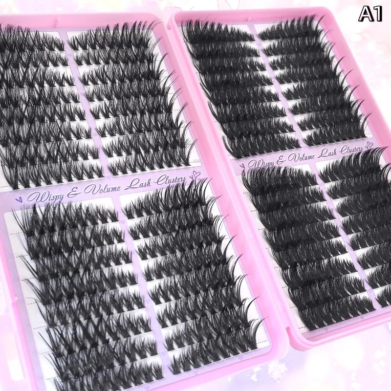

Natural Cluster Feather Lashes Kit 10-18Mm Segmented D Curl Individual Eyelash Extension Fluffy Single Clusters False Eyelashes A1