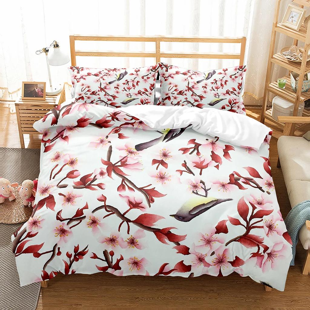 Comforter Cute Birds Wild Animals Pattern Polyester Comforter With For Men Women Bedding Set King Size