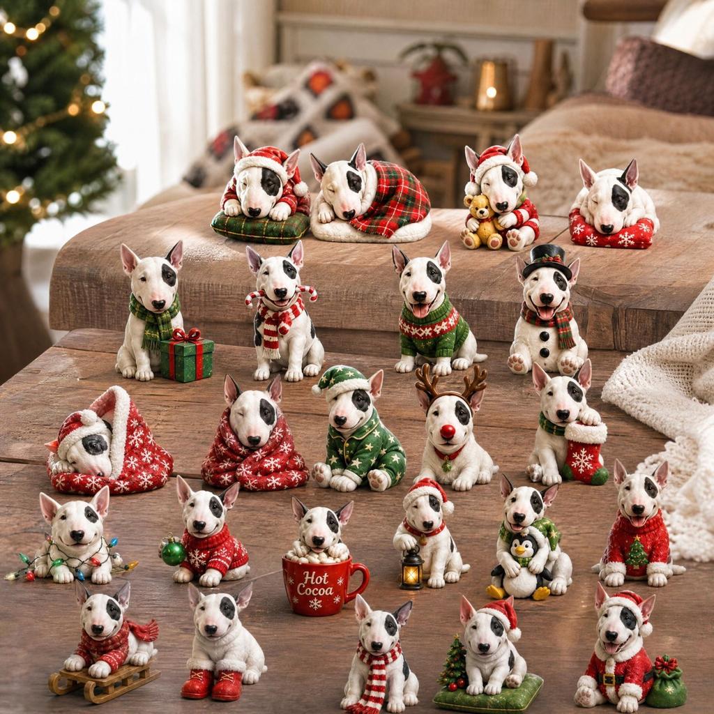 Acrylic Christmas Collectible Figure with Snowy Winter Design for Dog Lovers