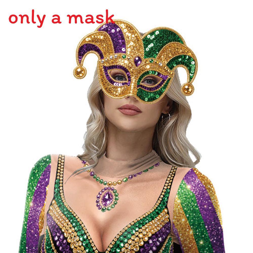 Mardi Gras Costume Jumpsuit With Polyester Fabric For Cosplay Performances