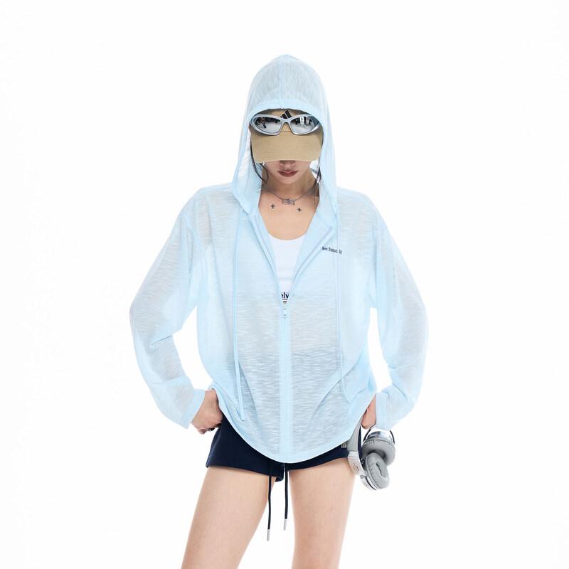 ICH MODE Women s Drawstring Hooded Sun Protection Jacket XL