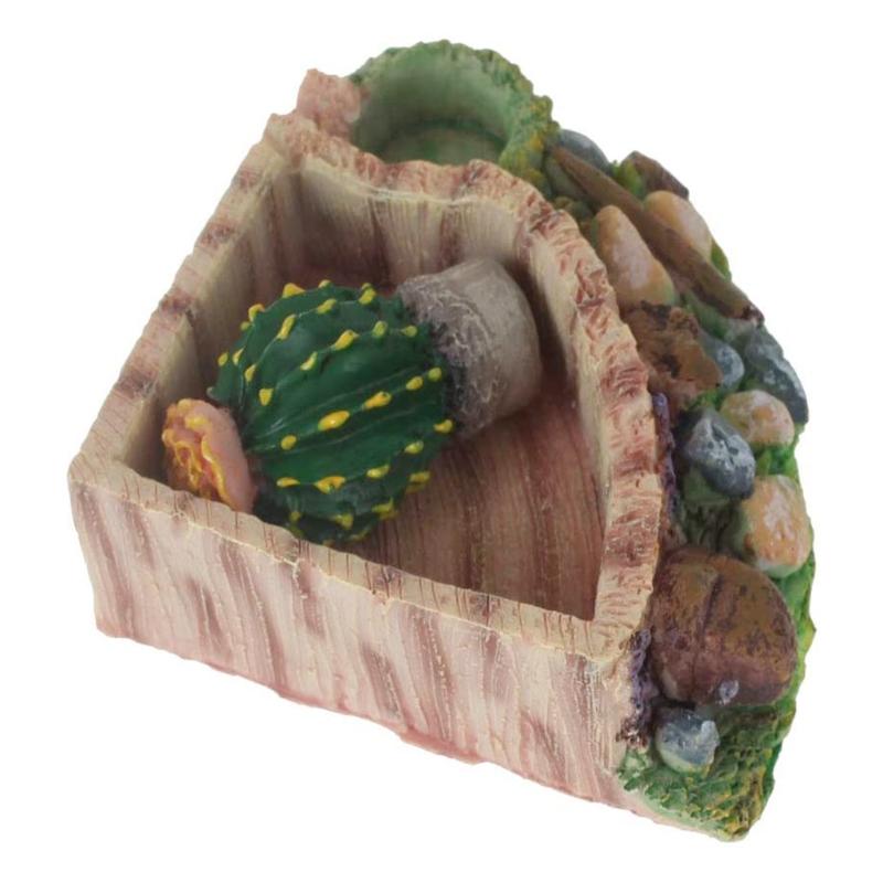 Miska narożna, okrągła, żywiczna, karmnik dla małych zwierząt domowych, żółwi, kaktusów, dekoracji kamiennych