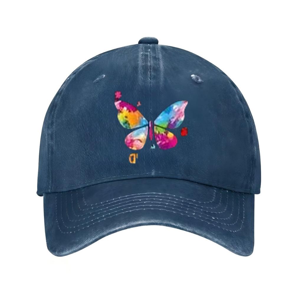 Colorful Butterfly Print Baseball Cap Autism Awareness Unisex Cotton Adjustable Casual Sports Hat