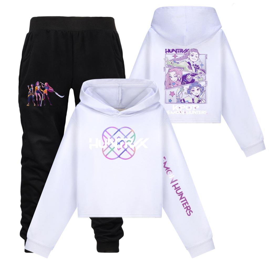 Children's Hooded Top And Pants Two-piece Tracksuit Set Long-sleeved Printed Clothing Set