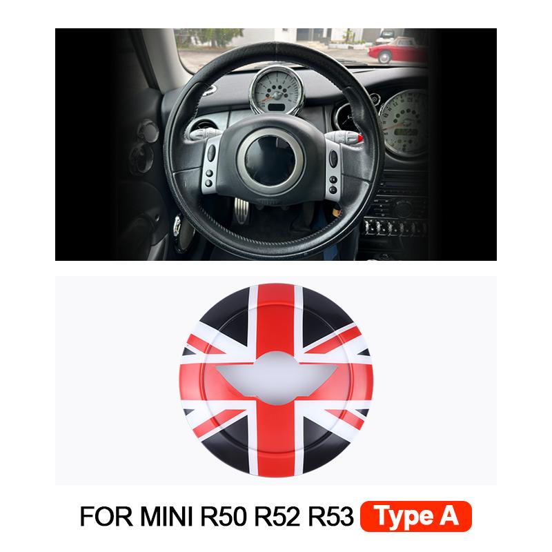 1PCS Car Steering Wheel Center Panel Car Sticker Night Jack For MINI Cooper R50 R52 R53 For Mini Cooper Interior Accessories